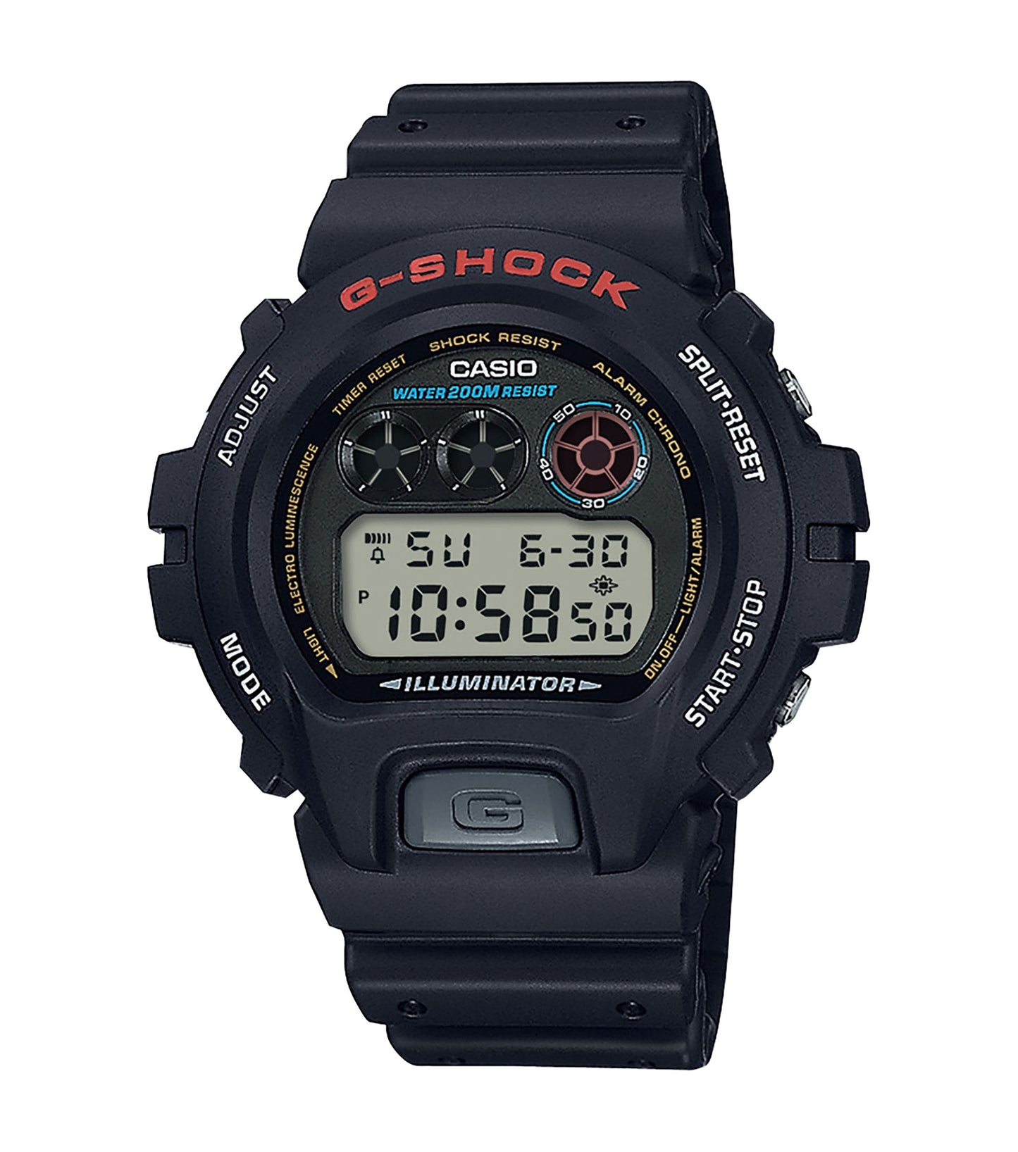 CASIO G-SHOCK DW-6900U-1ER originale – vista frontale orologio uomo (resistente 200m, antiurto, design sportivo)