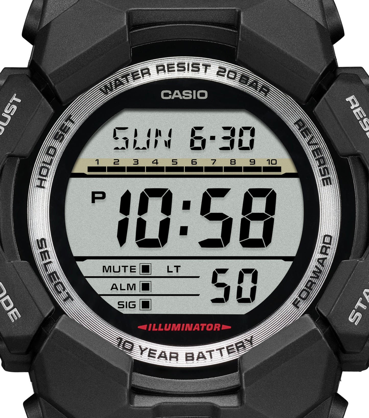 CASIO G-SHOCK nan originale – dettaglio quadrante orologio uomo (resistente 200m, antiurto, design sportivo)