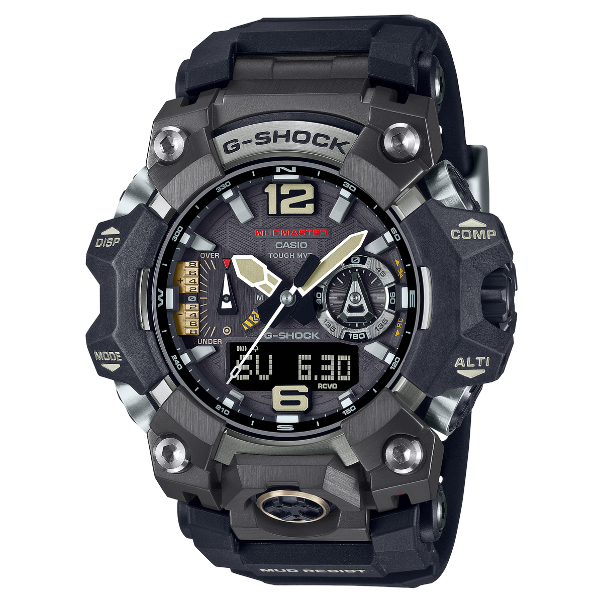 CASIO G-SHOCK GWG-B1000-1AER originale – vista frontale orologio Mudmaster nero ghiera acciaio