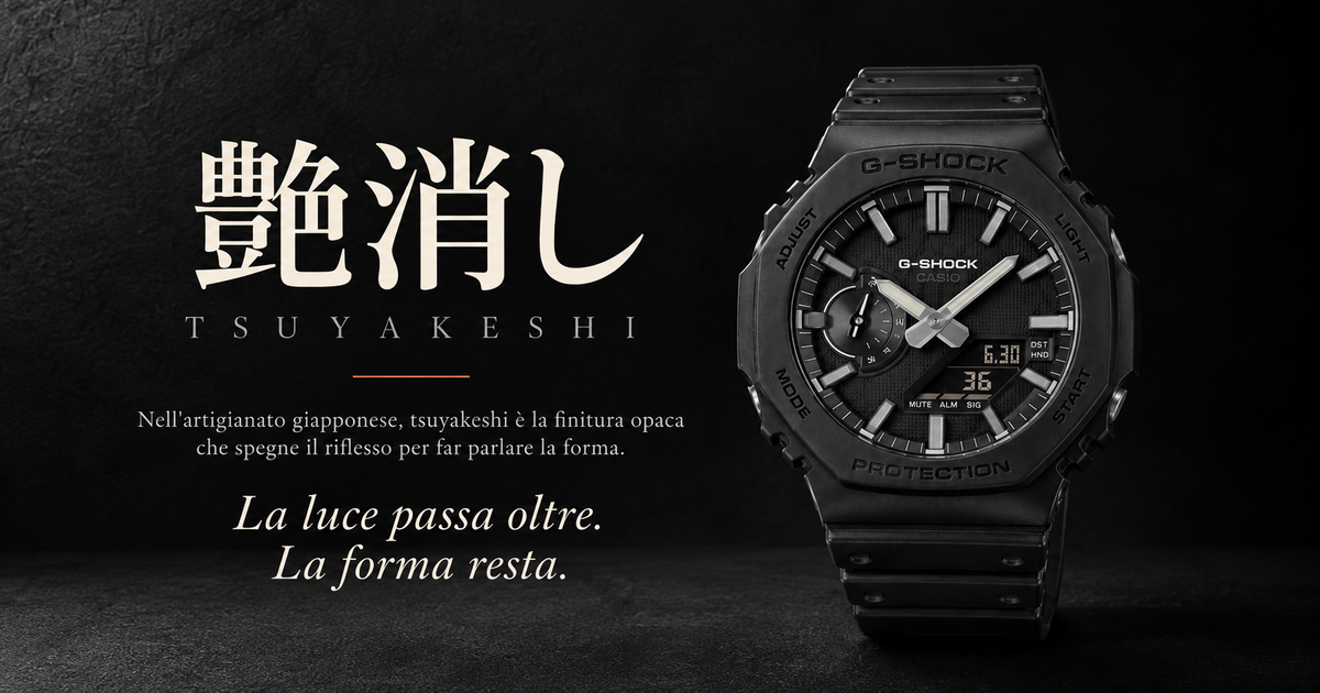 CASIO G-SHOCK GA-2100LXB-1AER – Tsuyakeshi 艶消し, il nero opaco Luxe Black con indici argento