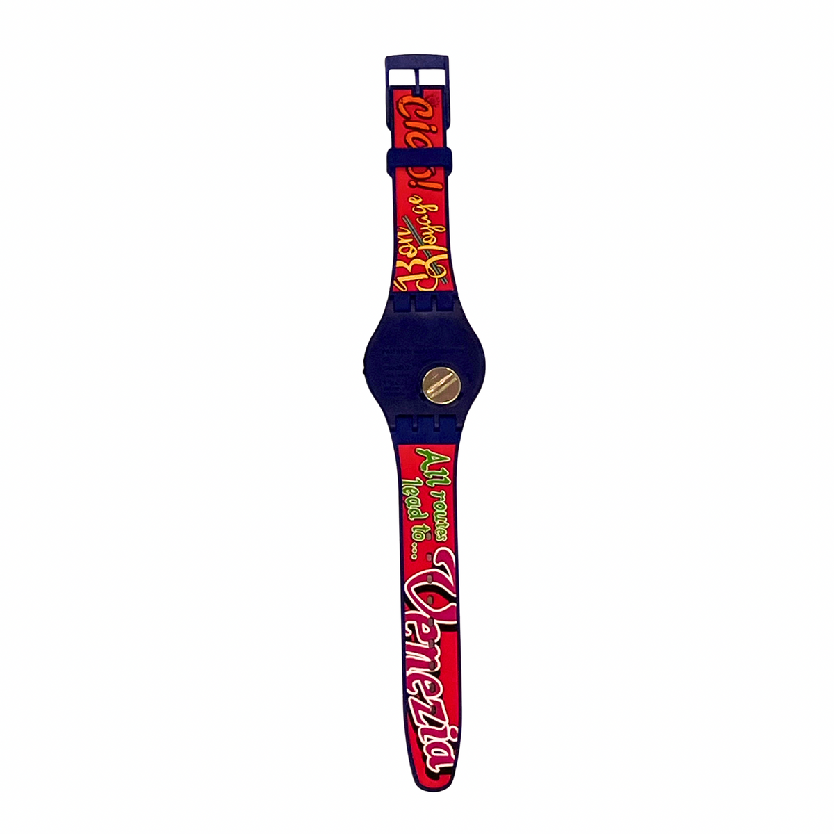 Swatch CIAO VENEZIA! SUOZ349 di Navin Rawanchaikul, New Old Stock, foto ERA ORA Roma
