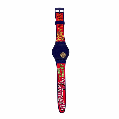 Swatch CIAO VENEZIA! SUOZ349 di Navin Rawanchaikul, New Old Stock, foto ERA ORA Roma