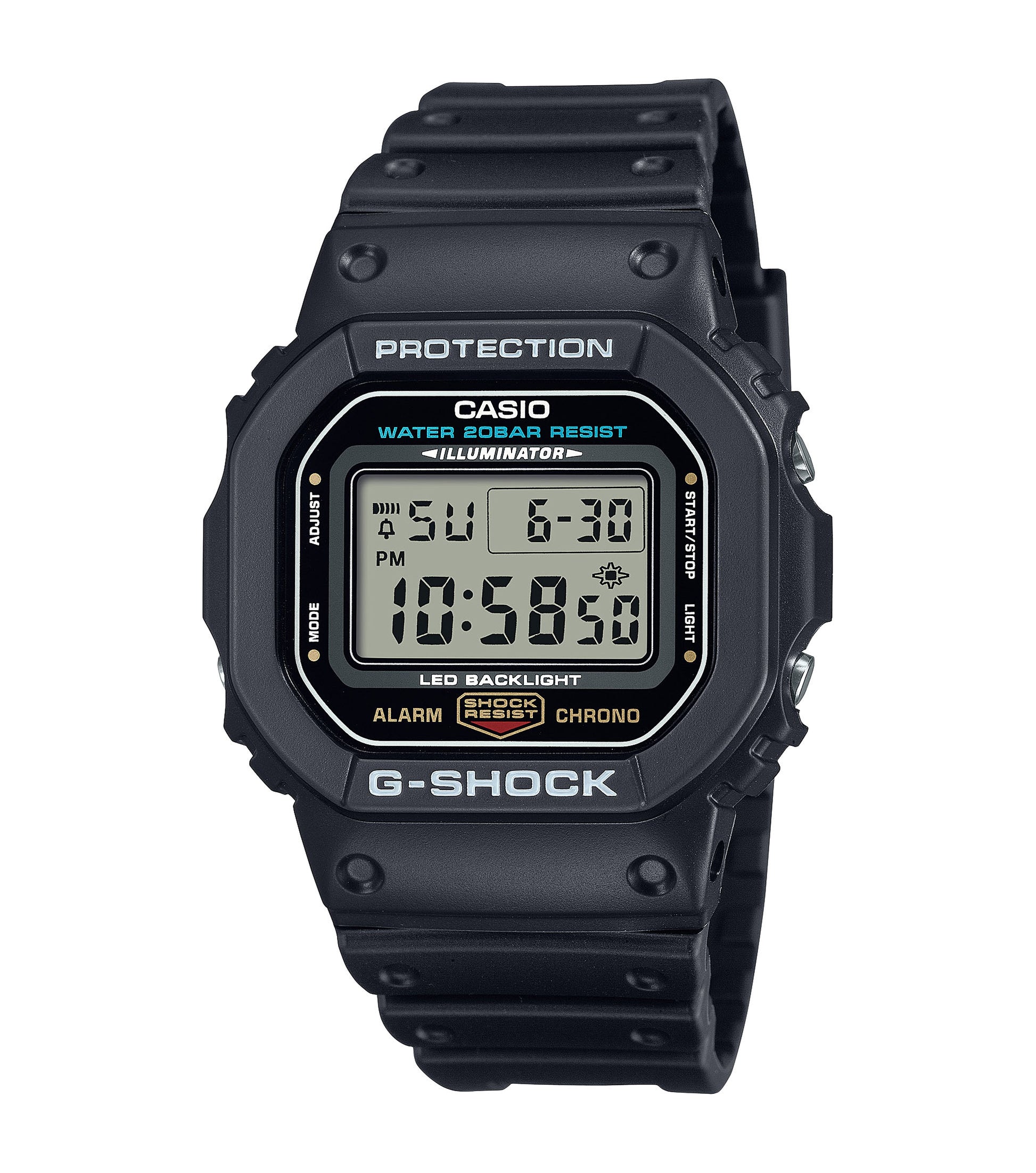 CASIO G-SHOCK DW-5600UE-1ER originale – vista frontale orologio uomo (resistente 200m, antiurto, design sportivo)