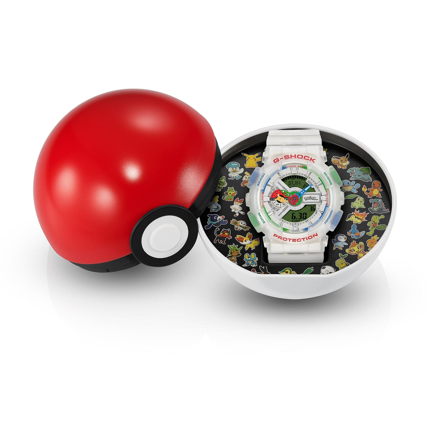 CASIO G-SHOCK GA-110PKM-7AER originale – confezione a forma di Poké Ball