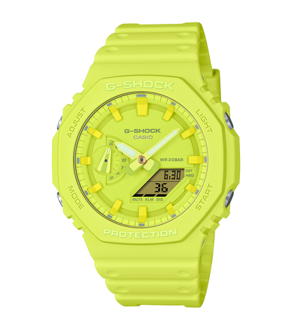 CASIO G-SHOCK GA-2100-9A9ER originale – vista frontale orologio uomo (resistente 200m, antiurto, design sportivo)