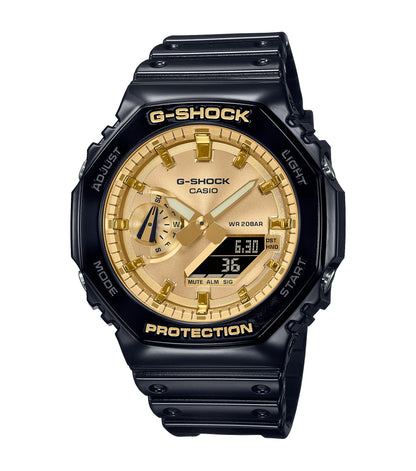 CASIO G-SHOCK GA-2100GB-1AER originale – vista frontale orologio uomo (resistente 200m, antiurto, design sportivo)
