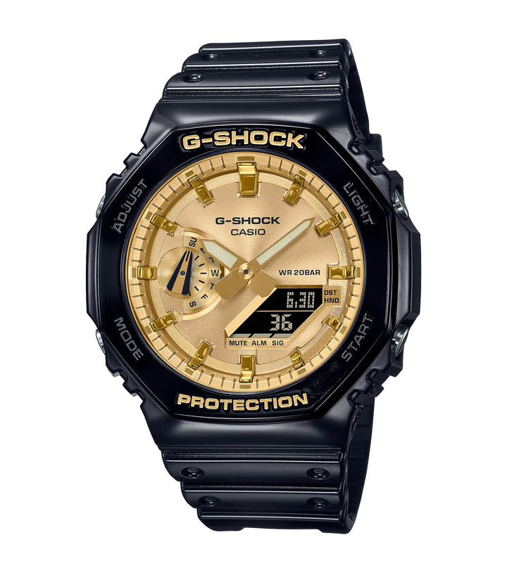 CASIO G-SHOCK GA-2100GB-1AER originale – vista frontale orologio uomo (resistente 200m, antiurto, design sportivo)