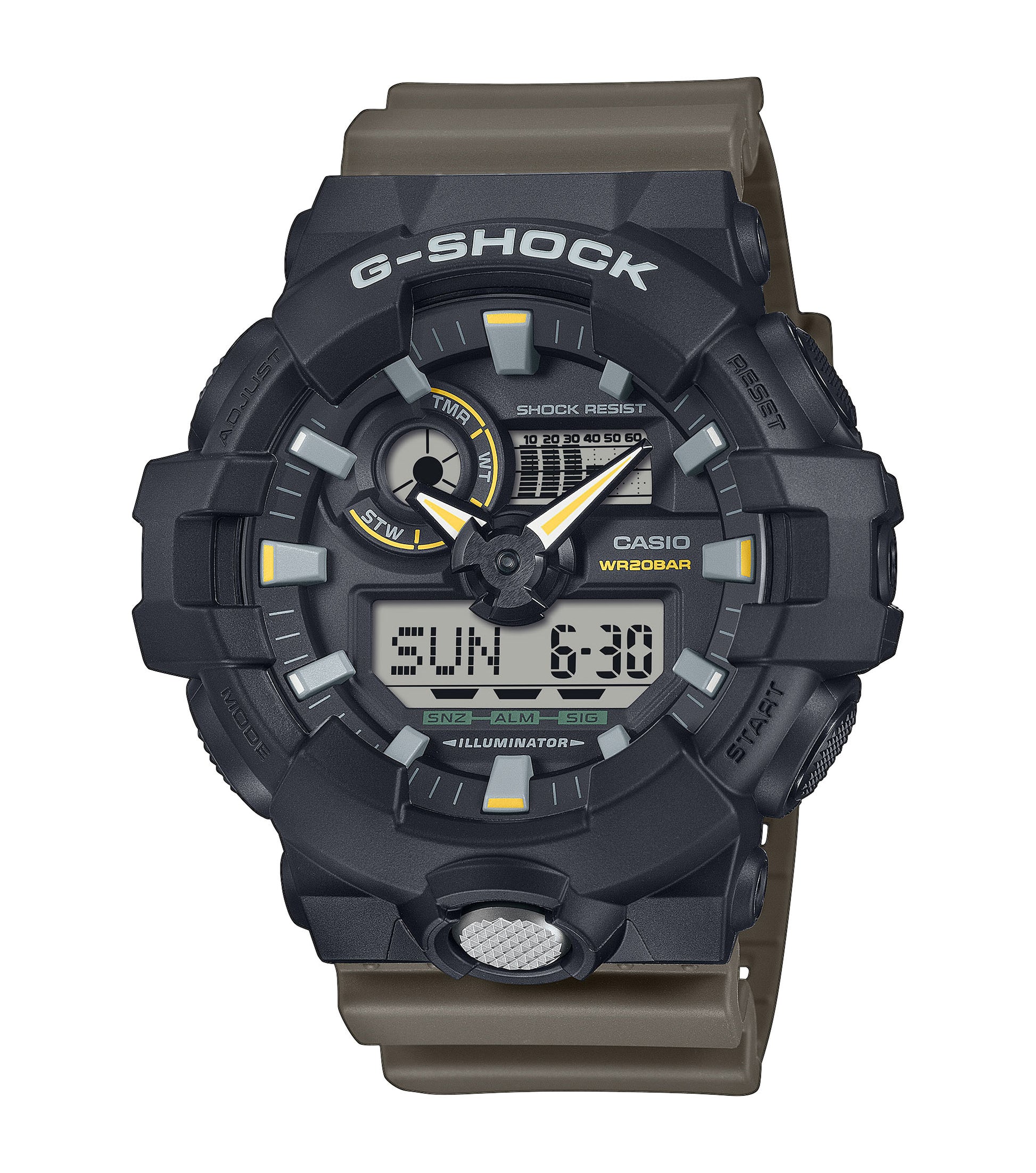 CASIO G-SHOCK nan originale – vista laterale orologio uomo (resistente 200m, antiurto, design sportivo)