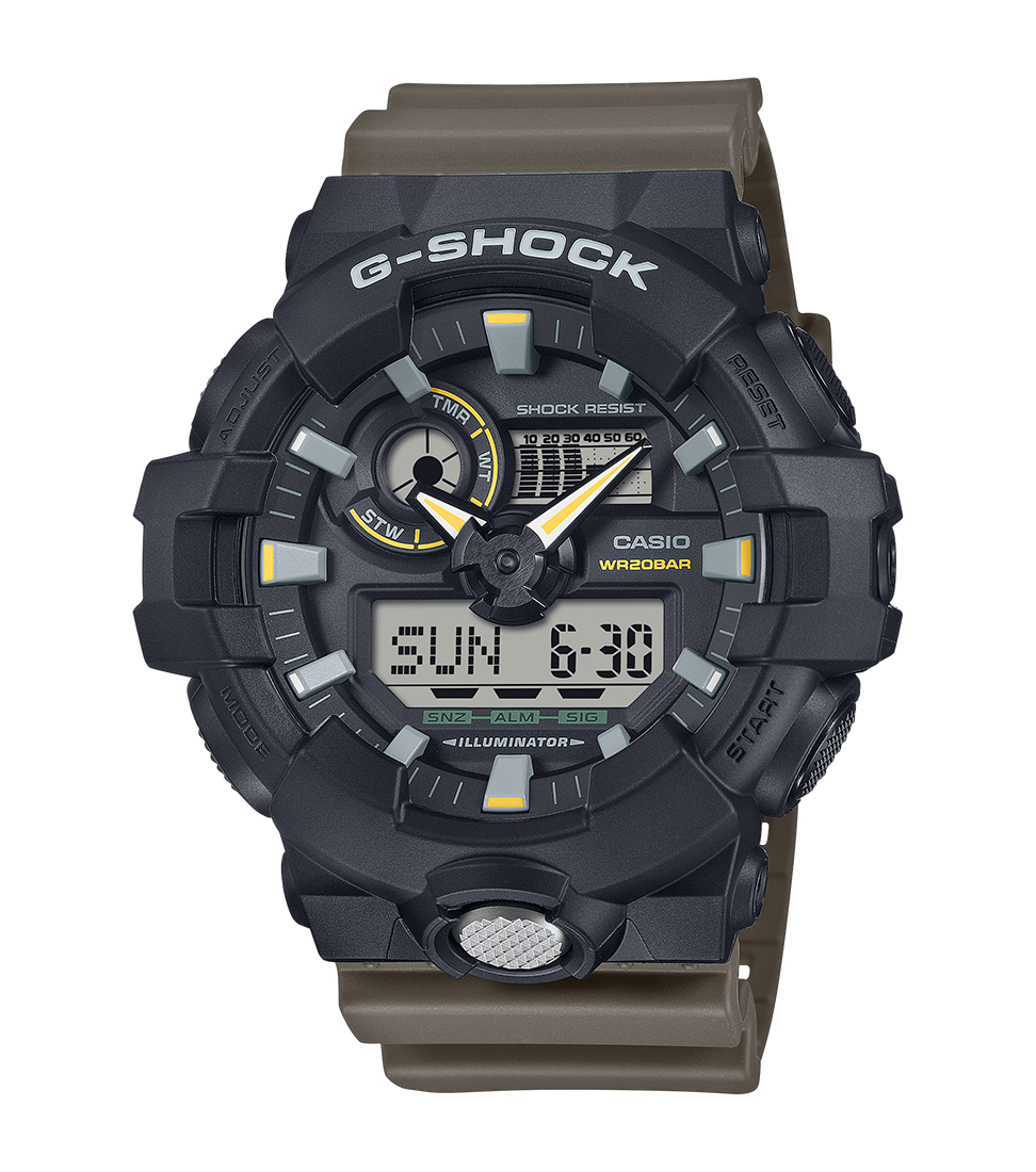 CASIO G-SHOCK GA-710TU-1A3ER originale – vista frontale orologio uomo (resistente 200m, antiurto, design sportivo)