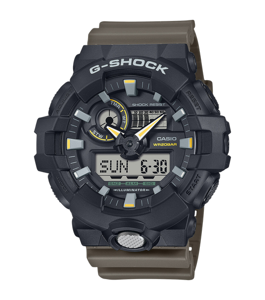 CASIO G-SHOCK GA-710TU-1A3ER originale – vista frontale orologio uomo (resistente 200m, antiurto, design sportivo)
