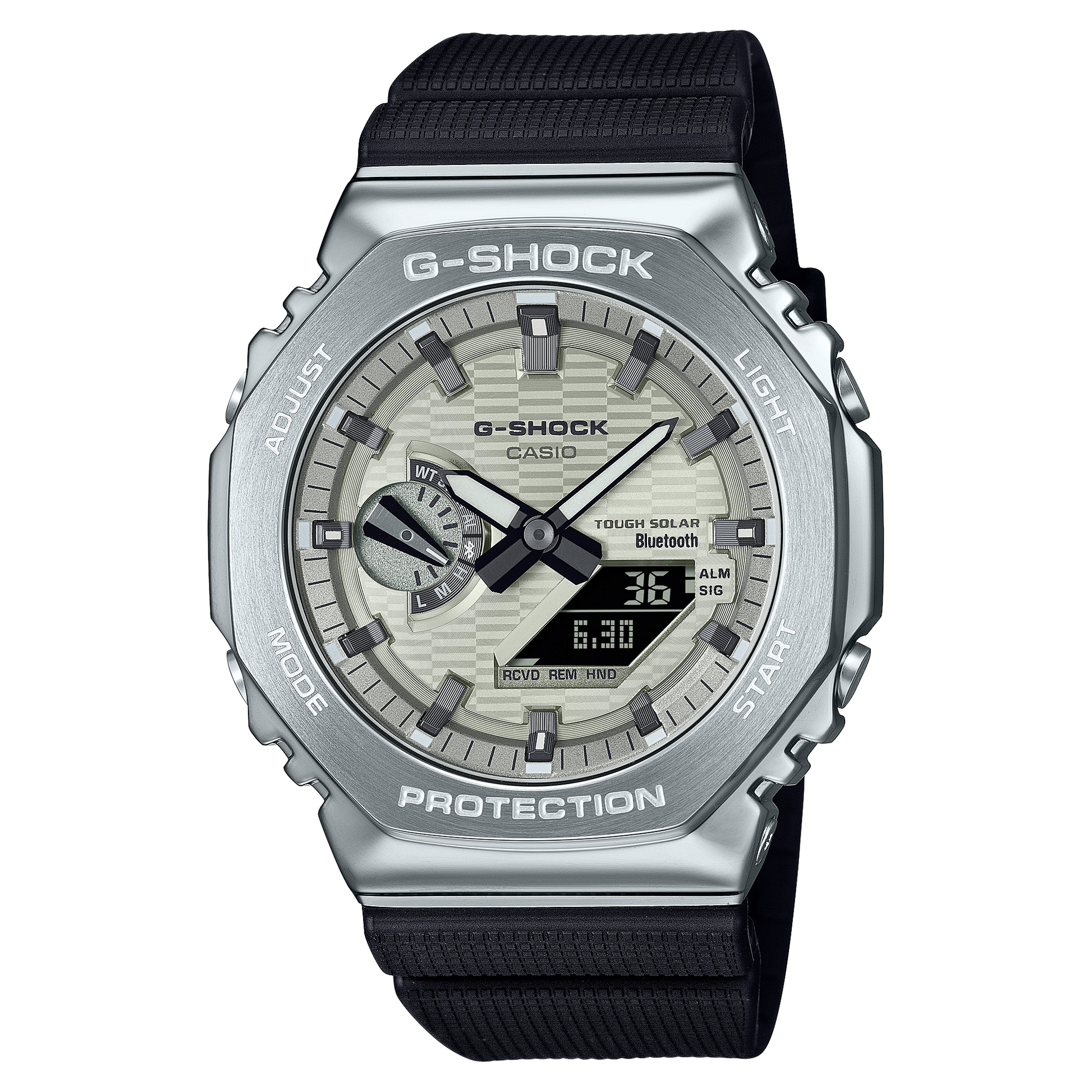 CASIO G-SHOCK GBM-2100A-8BER originale – vista frontale orologio uomo (Bluetooth, Tough Solar, 200m, Carbon Core Guard)