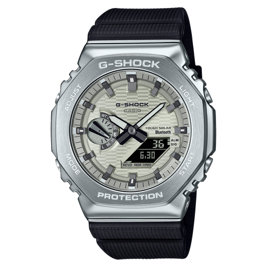 CASIO G-SHOCK GBM-2100A-8BER originale – vista frontale orologio uomo (Bluetooth, Tough Solar, 200m, Carbon Core Guard)