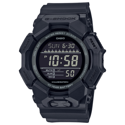CASIO G-SHOCK GD-010-1A1ER originale – vista frontale orologio uomo (Shock Resist, 200m, LED, digitale)