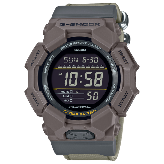 CASIO G-SHOCK GD-010CE-5ER originale – vista frontale orologio uomo (Shock Resist, 200m, LED, design robusto)