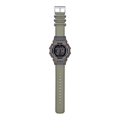 CASIO G-SHOCK GD-010CE-5ER originale – vista completa cinturino (Shock Resist, 200m, LED, design robusto)