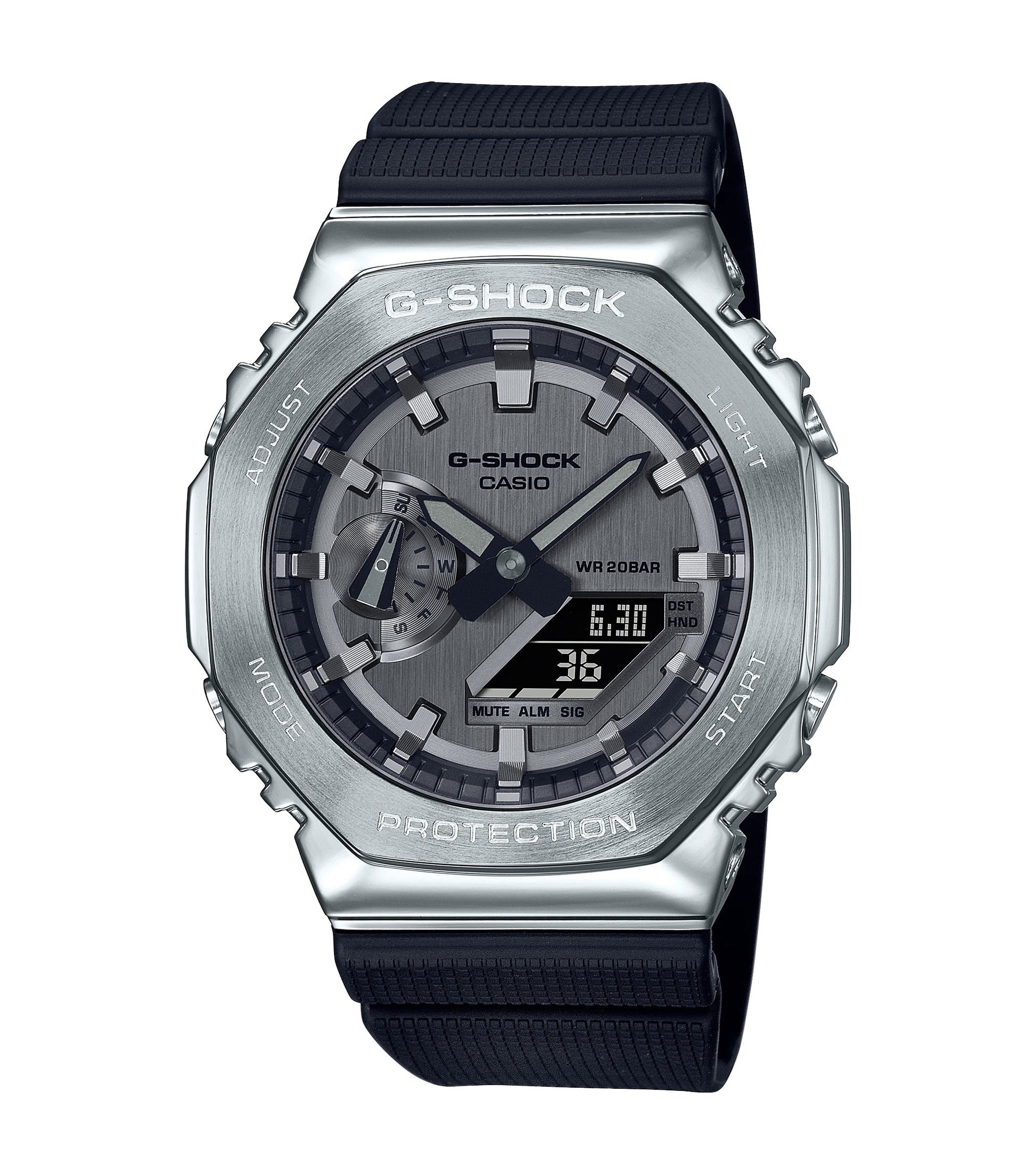 CASIO G-SHOCK GM-2100-1AER originale – vista frontale orologio uomo (resistente 200m, antiurto, design sportivo)