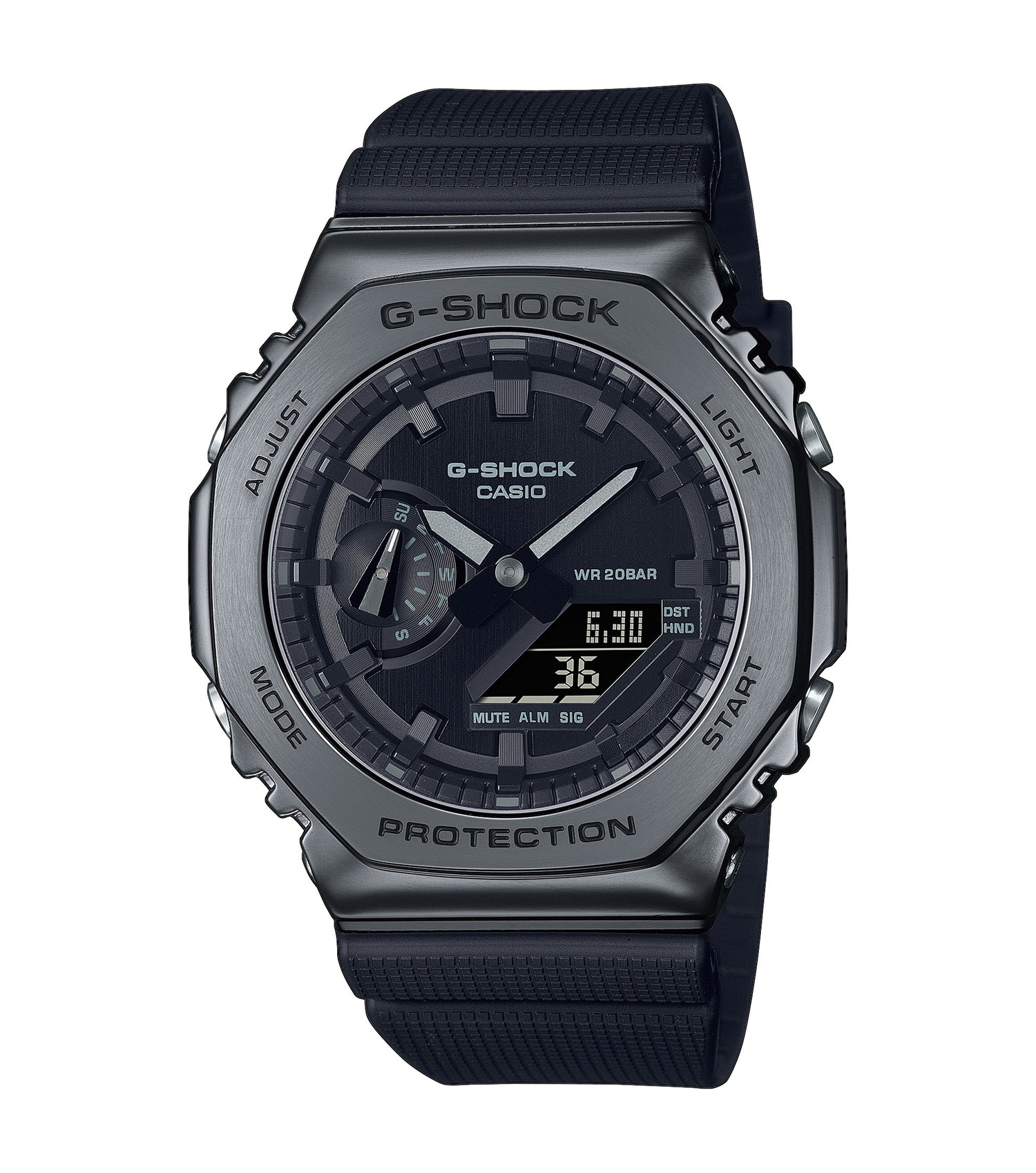CASIO G-SHOCK GM-2100BB-1AER originale – vista frontale orologio uomo (resistente 200m, antiurto, design sportivo)