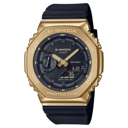 CASIO G-SHOCK GM-2100G-1A9ER originale – vista frontale orologio uomo (Shock Resist, 200m, cassa metal, analogico-digitale)