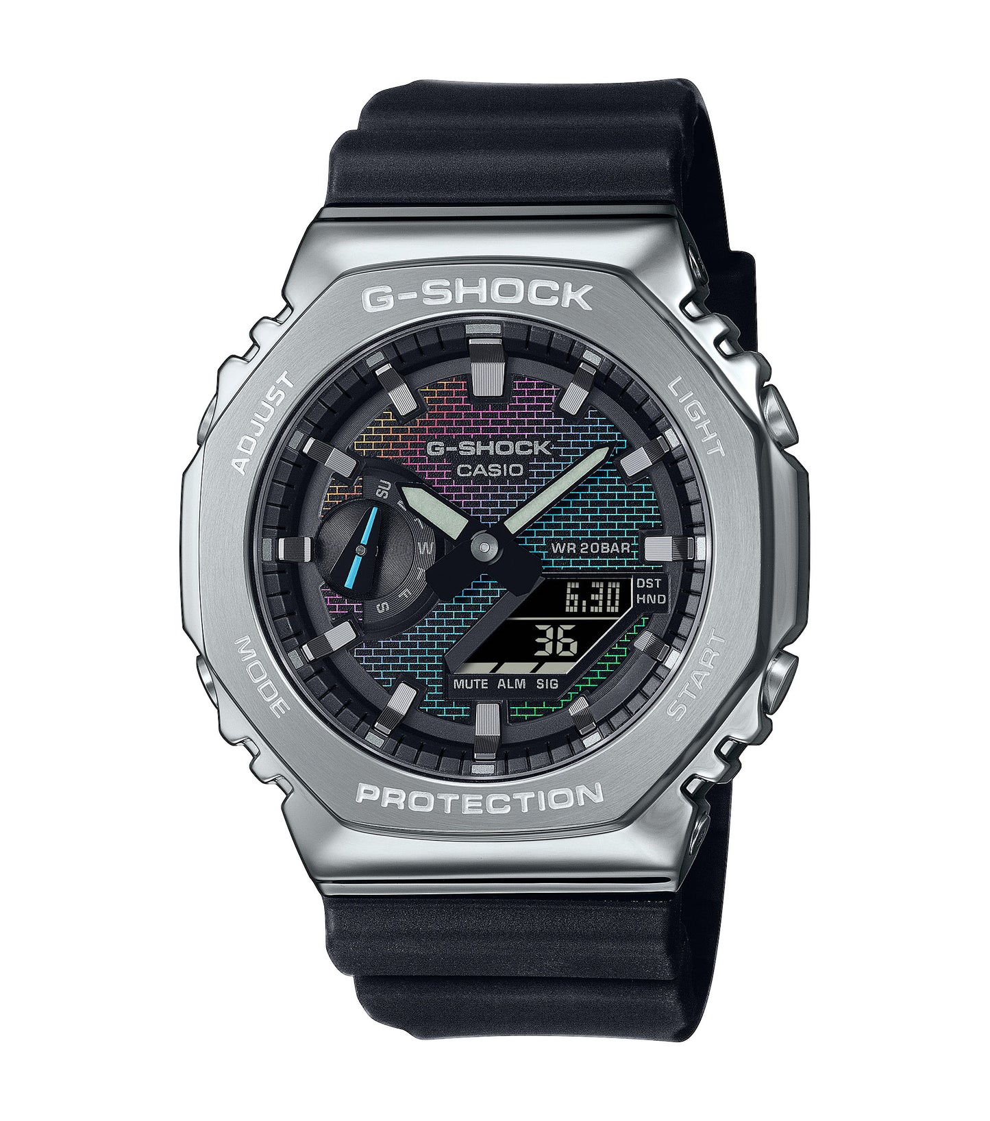 CASIO G-SHOCK GM-2100RW-1AER originale – vista frontale orologio uomo (resistente 200m, antiurto, design sportivo)