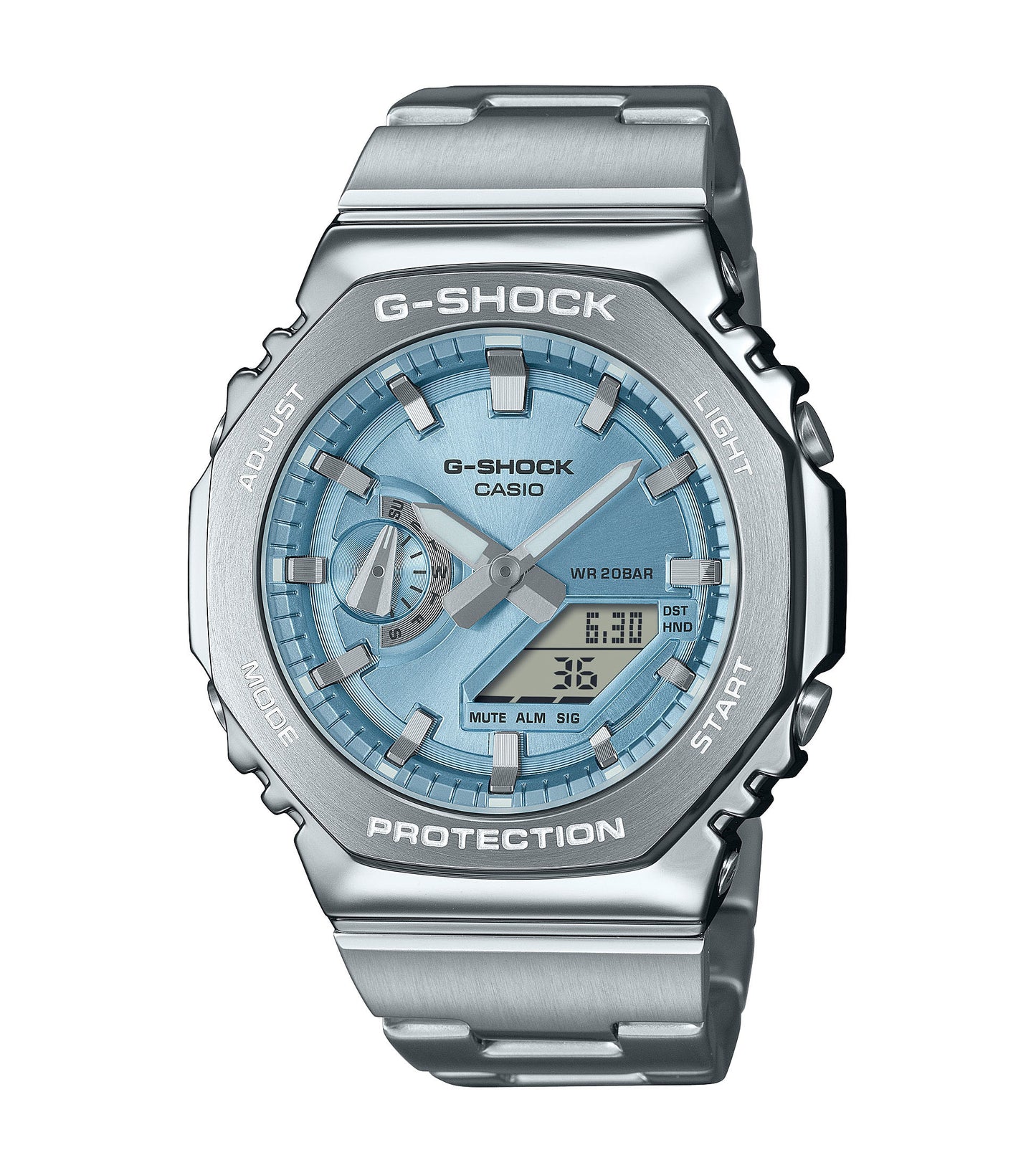 CASIO G-SHOCK GM-2110D-2AER originale – vista frontale orologio uomo (resistente 200m, antiurto, design sportivo)