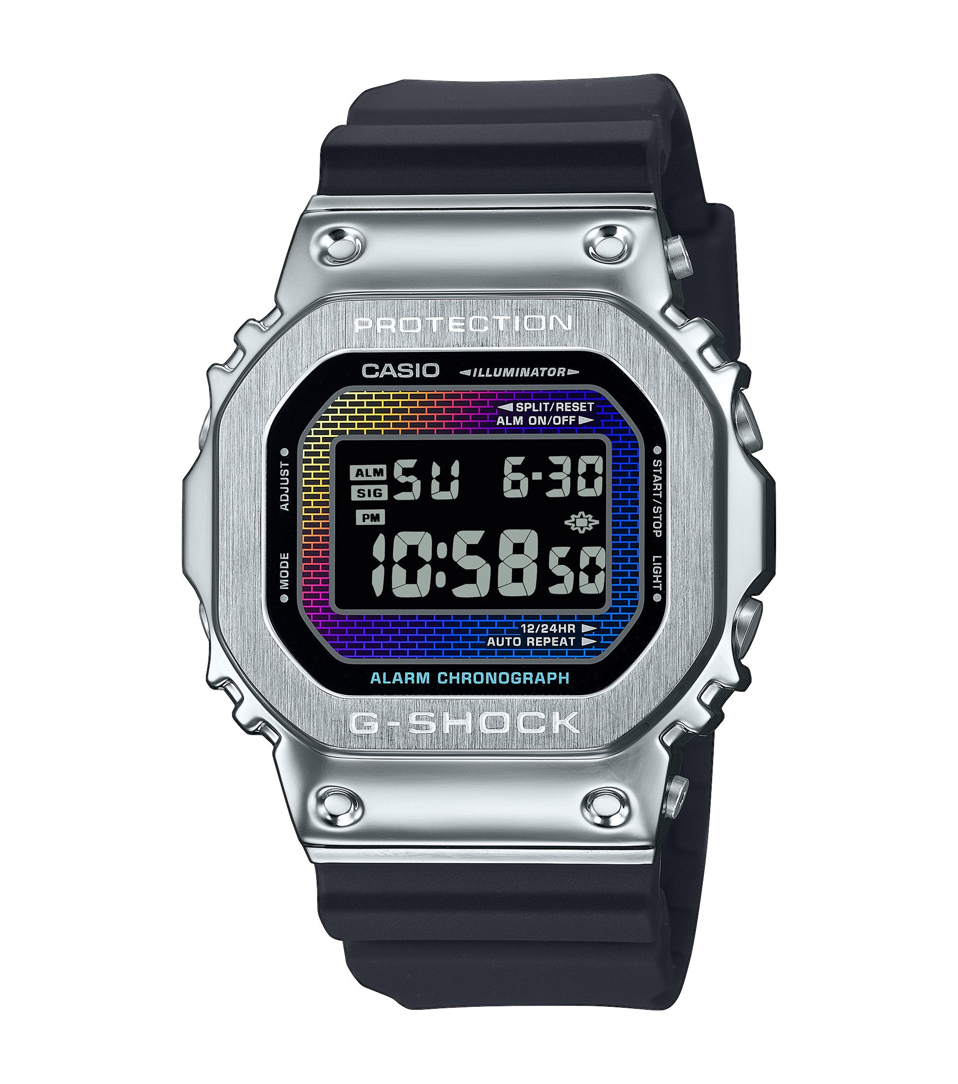 CASIO G-SHOCK GM-5600RW-1ER originale – vista frontale orologio uomo (resistente 200m, antiurto, design sportivo)