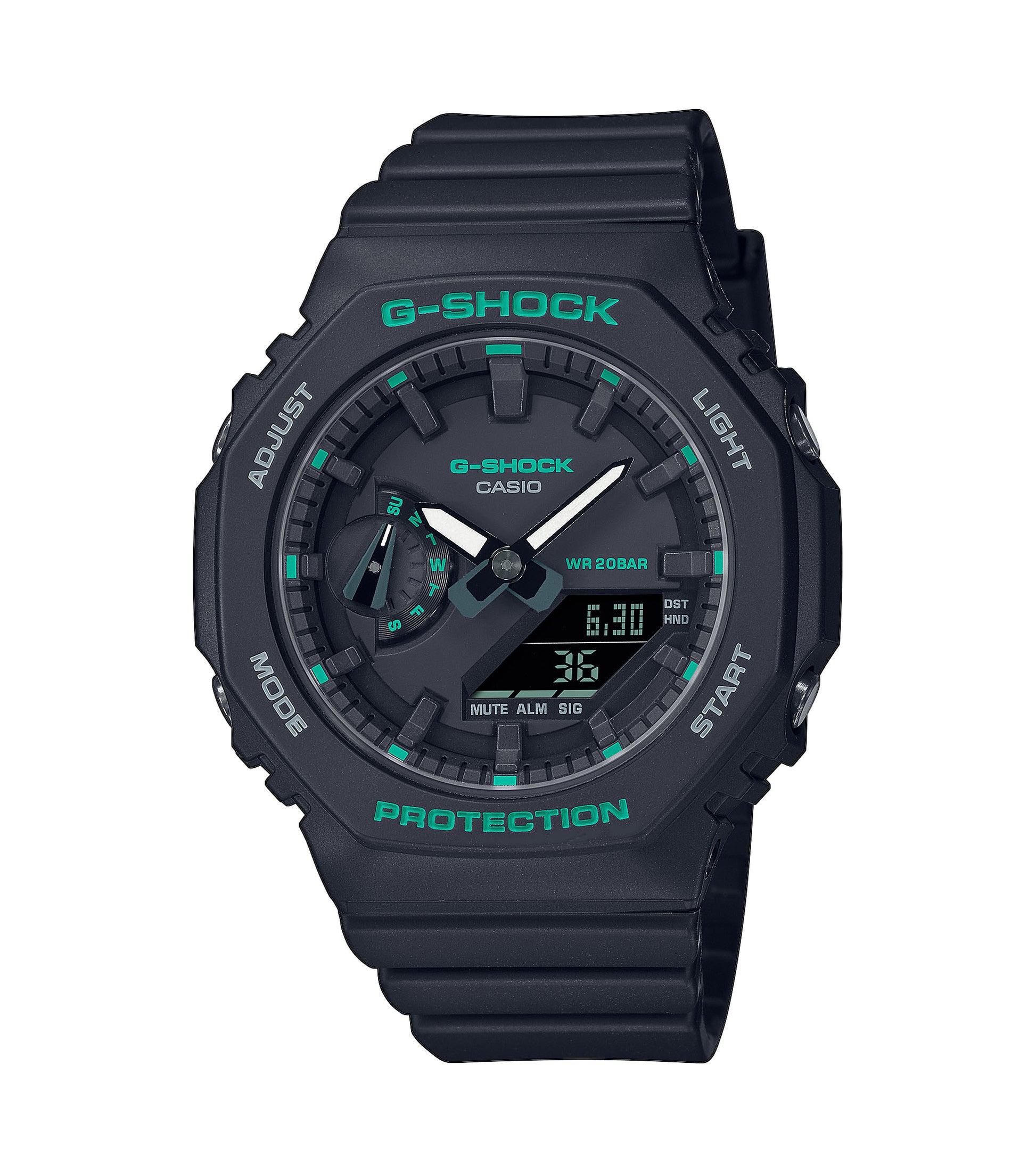CASIO G-SHOCK GMA-S2100GA-1AER originale – vista frontale orologio uomo (resistente 200m, antiurto, design sportivo)