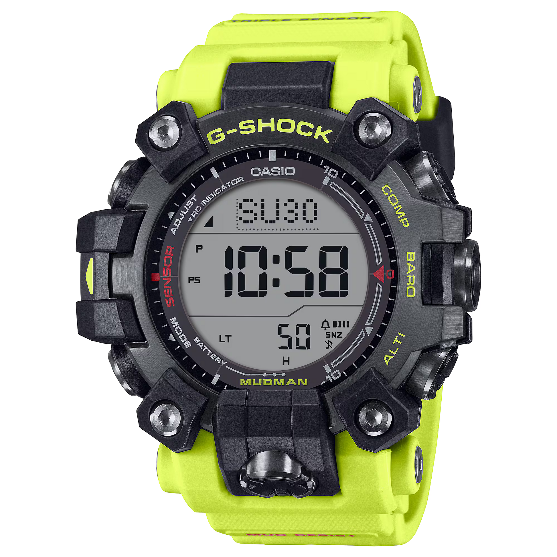 CASIO G-SHOCK GW-9500MRY-1A9ER originale – vista frontale orologio uomo Mudman (Triple Sensor, Tough Solar, 200m, resistente al fango)