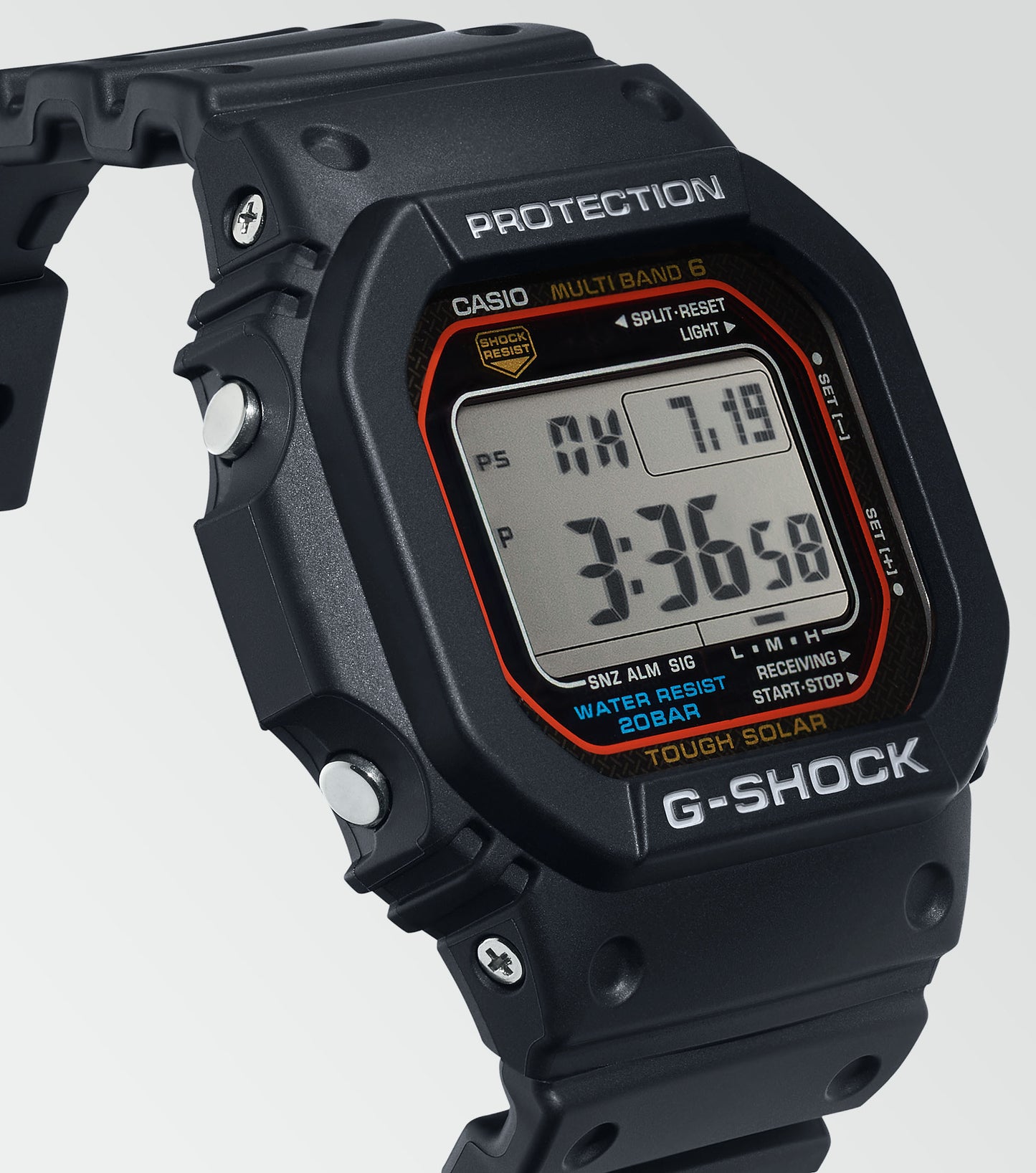 CASIO G-SHOCK nan originale – vista laterale orologio uomo (resistente 200m, antiurto, design sportivo)