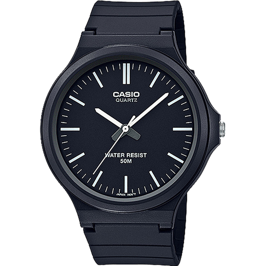 CASIO COLLECTION MW-240-1EVEF originale – vista frontale orologio analogico nero