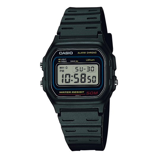 CASIO VINTAGE W-59-1VQES originale – vista frontale orologio digitale nero classico