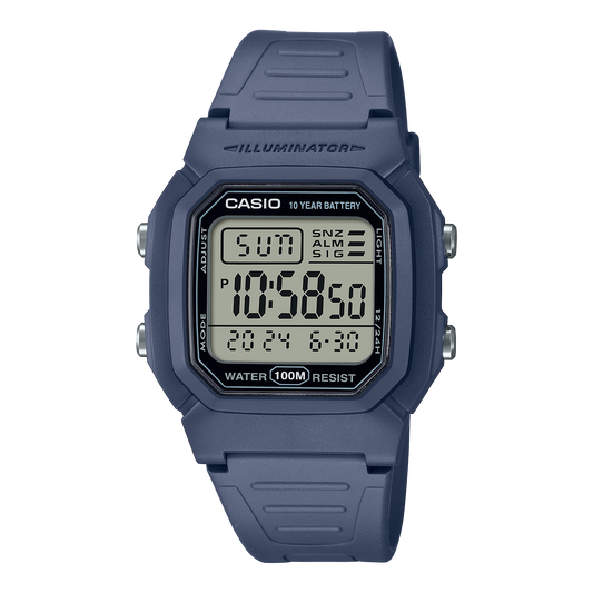 CASIO W-800H-2AVES originale – vista frontale orologio digitale (blu/azzurro)