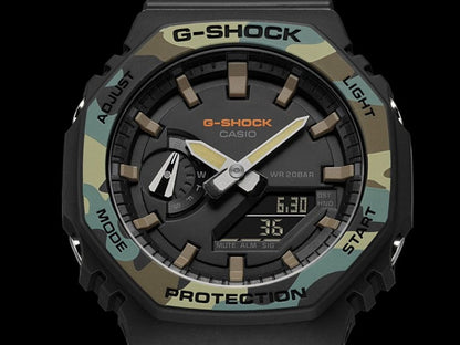 CASIO G-SHOCK GA-2100SU-1AER originale – vista laterale orologio uomo (resistente 200m, antiurto, design sportivo)