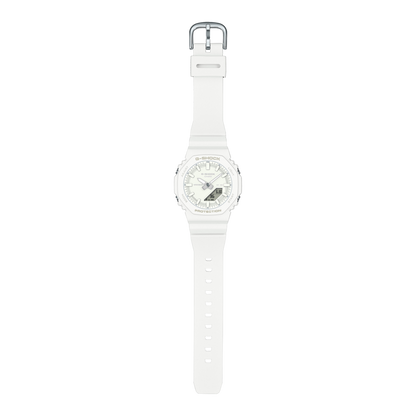 CASIO G-SHOCK GMA-P2100-7AER originale – dettaglio quadrante orologio uomo ottagonale compatto bianco (resina biobased)