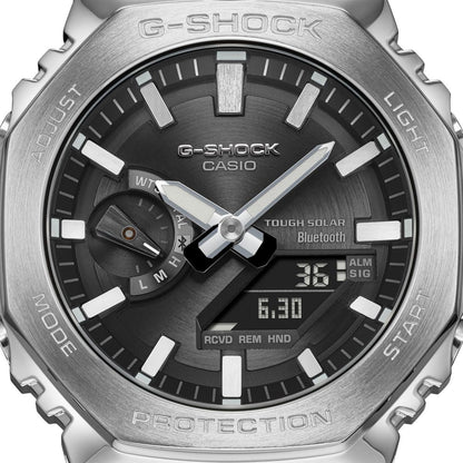 CASIO G-SHOCK GM-B2100SD-1AER originale – dettaglio quadrante e finiture acciaio (Bluetooth, Tough Solar)