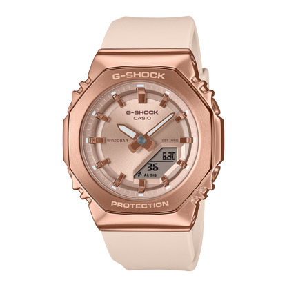 CASIO G-SHOCK GM-S2110PG-4AER originale – orologio donna rosa con lunetta rose gold (Shock Resist, 200m)