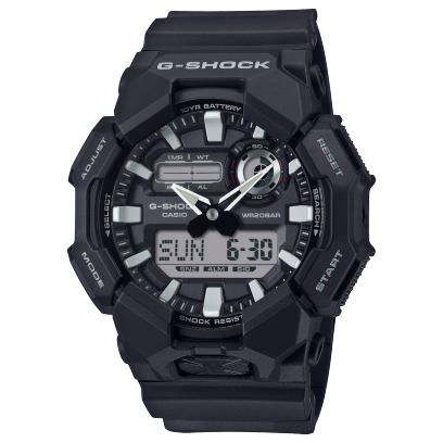 CASIO G-SHOCK GA-010-1AER originale – vista frontale (10 Year Battery, 200m, antiurto)