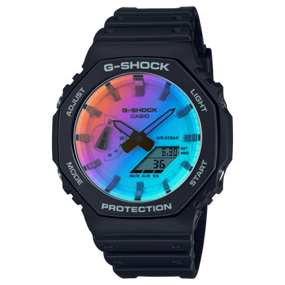 CASIO G-SHOCK GA-2100SR-1AER originale – vista frontale orologio uomo (resistente 200m, antiurto, design sportivo)