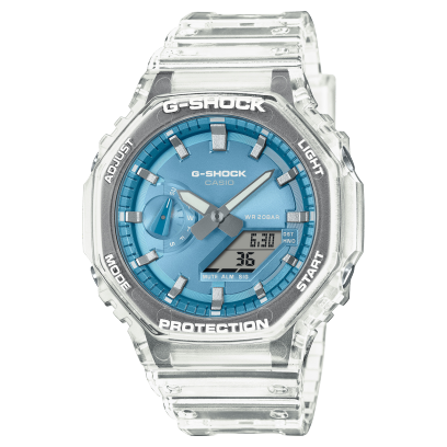 CASIO G-SHOCK GA-2100BM-7A2ER originale – vista frontale (Carbon Core Guard, 200m, analogico-digitale)