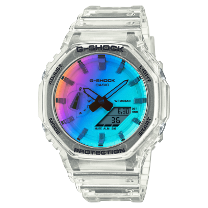 CASIO G-SHOCK GA-2100SRS-7AER originale – vista frontale (Carbon Core Guard, 200m, analogico-digitale)