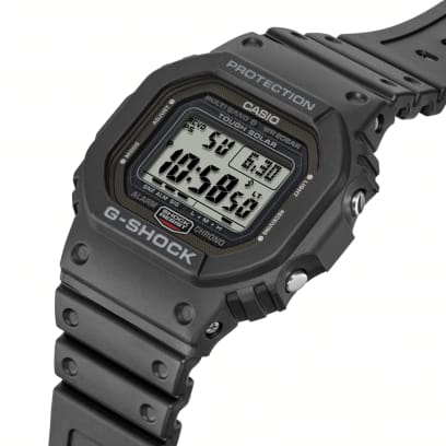CASIO G-SHOCK GW-5000U-1ER originale – dettaglio cinturino in resina orologio uomo square premium (Tough Solar, Multi Band 6)
