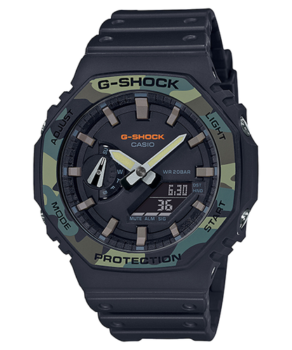 CASIO G-SHOCK GA-2100SU-1AER originale – vista frontale orologio uomo (resistente 200m, antiurto, design sportivo)