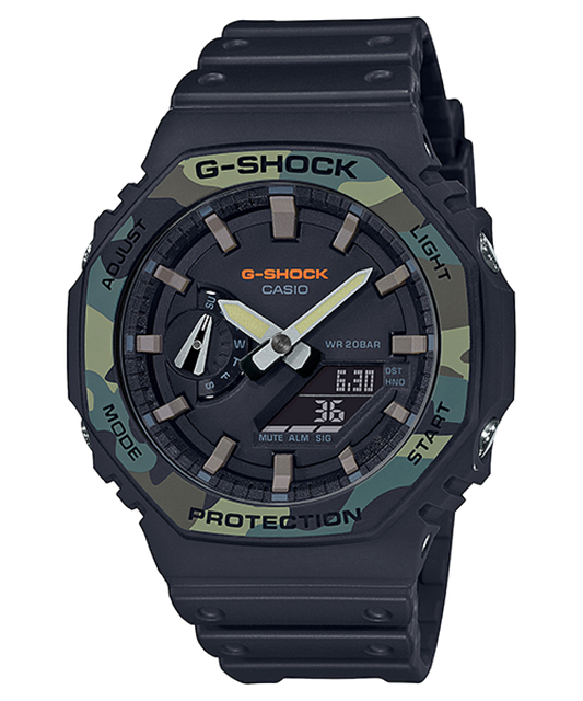 CASIO G-SHOCK GA-2100SU-1AER originale – vista frontale orologio uomo (resistente 200m, antiurto, design sportivo)