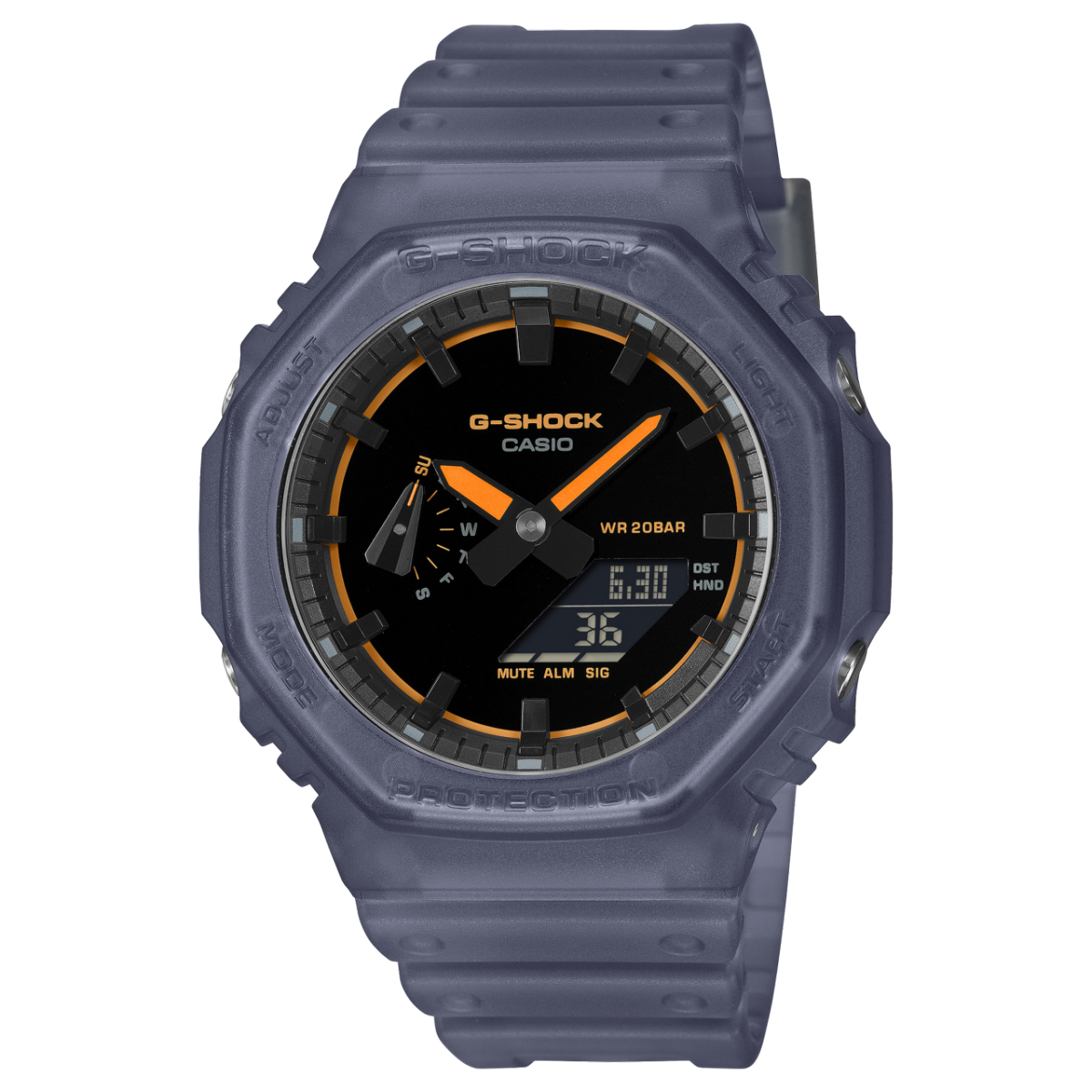 CASIO G-SHOCK GA-2100K-2AER originale – vista frontale (Carbon Core Guard, 200m, analogico-digitale)