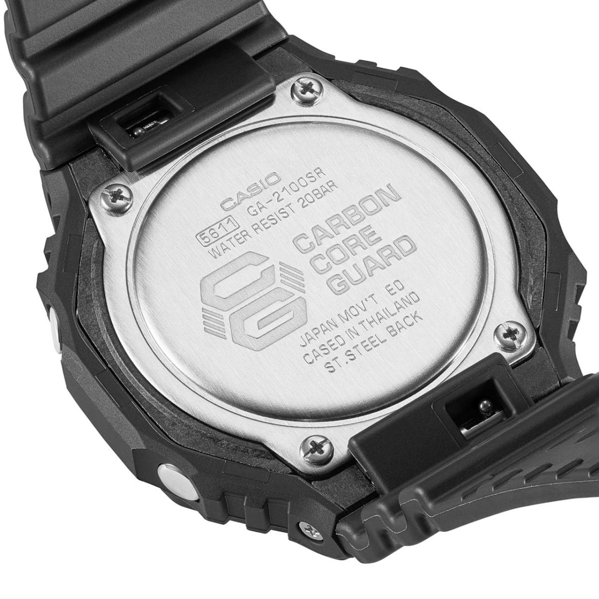 CASIO G-SHOCK GA-2100SR-1AER originale – dettaglio pulsanti orologio uomo (resistente 200m, antiurto, design sportivo)