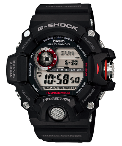 CASIO G-SHOCK GW-9400-1ER originale – vista frontale orologio uomo (Triple Sensor, Tough Solar, Multiband 6, 200m)