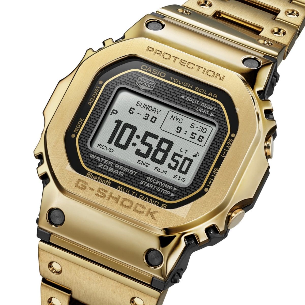 CASIO G-SHOCK GMW-BZ5000GD-9ER originale – dettaglio cassa e finiture dorate (full metal premium)