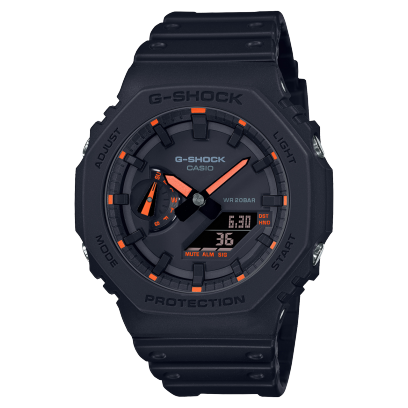 CASIO G-SHOCK GA-2100-1A4ER originale – vista frontale orologio uomo (resistente 200m, antiurto, design sportivo)
