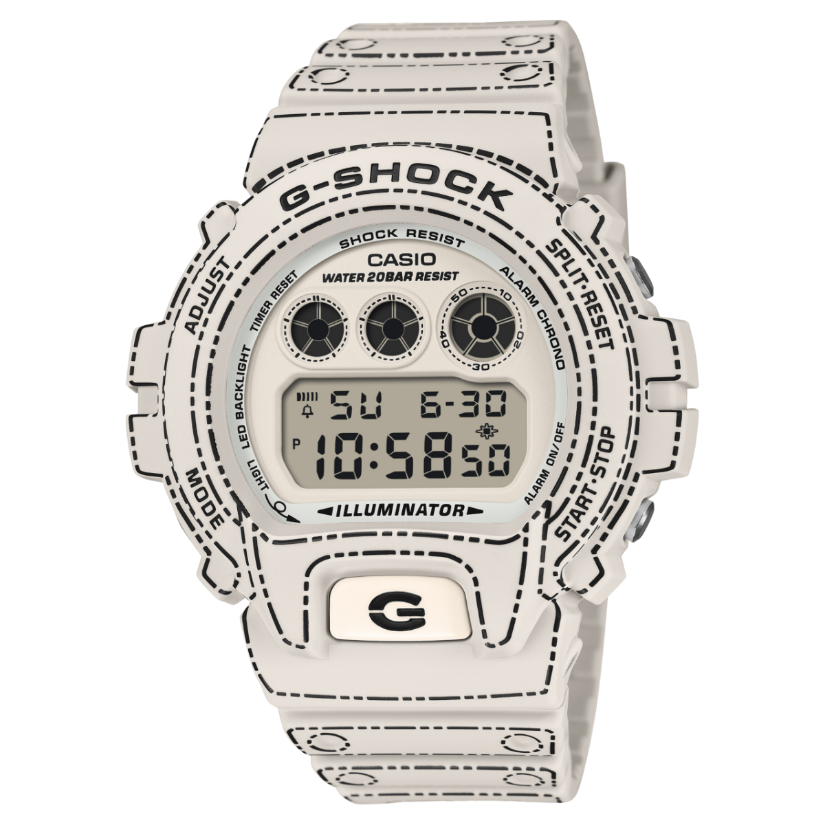 CASIO G-SHOCK DW-6900RGM-5ER originale – vista frontale orologio uomo (resistente 200m, antiurto, design sportivo)