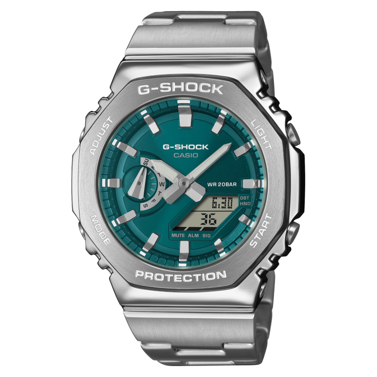 CASIO G-SHOCK GM2110D-3A1ER originale – vista frontale orologio uomo (resistente 200m, antiurto, design sportivo)