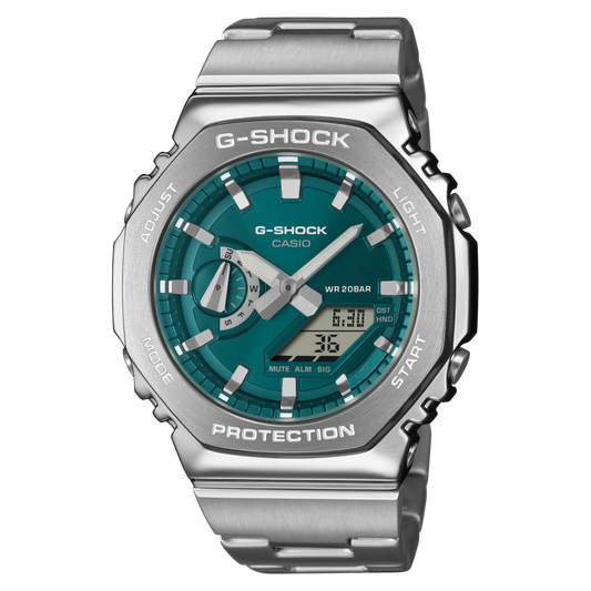 CASIO G-SHOCK GM2110D-3A1ER originale – vista frontale orologio uomo (resistente 200m, antiurto, design sportivo)